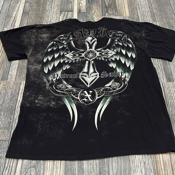 🔥☠️ Y2K XZAVIER UNLIMITED PATRON SAINT Affliction Style Graphic Tee 2XL - EUC - Picture 9 of 11
